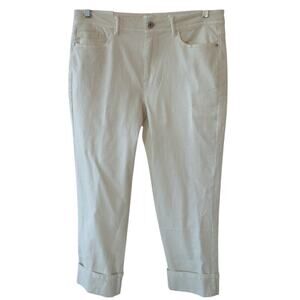 J. Jill Denim Women's Petite Cream Straight Leg Mid Rise Ankle Jeans NWT 12P